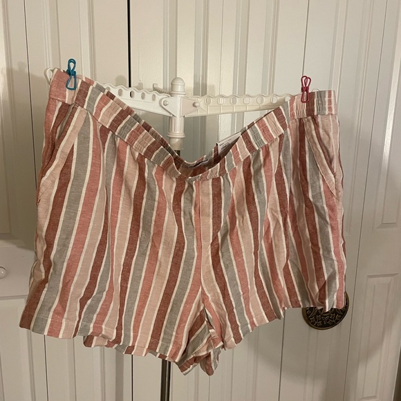 SONOMA 4x Pink Striped Linen Shorts w/ Pockets NWT - Picture 1 of 5